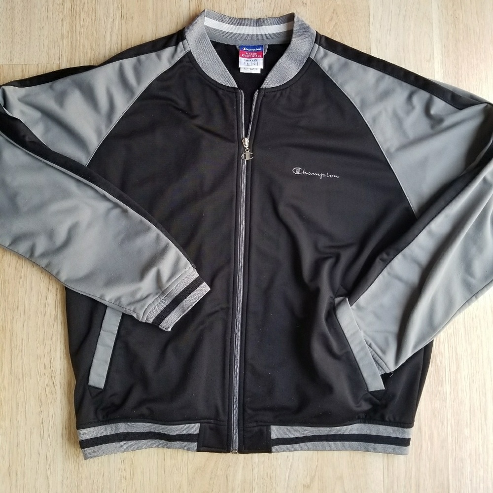 Vintage Champion stitched logo varsity jacket Sz L